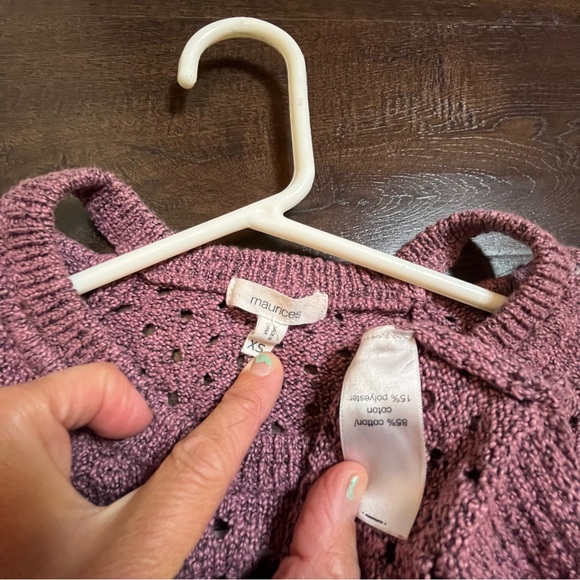 Closet clean out. Sweater. Red scoop neck black jewels. Pink knit high neck. - Picture 14 of 14